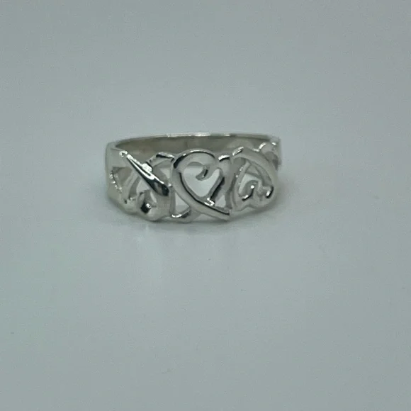 Tiffany & Co. Paloma Picasso Silver Triple Loving Heart Band Ring - Picture 3 of 10